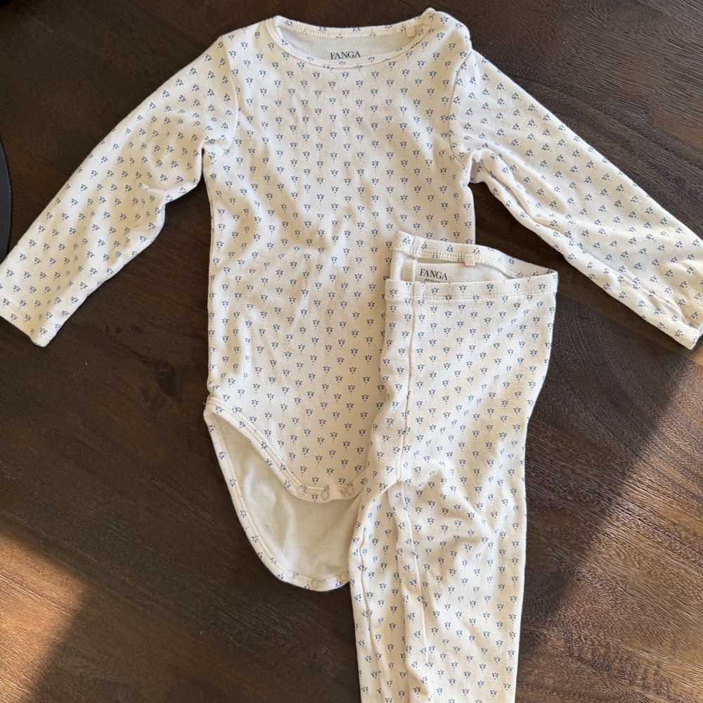 FANGA by Konges Slogd Bello Bodysuit in Punto Blu & Leggings
